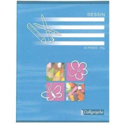 Cahier de dessin 17x22cm 32 p Piqûre 90g CLAIREFONTAINE