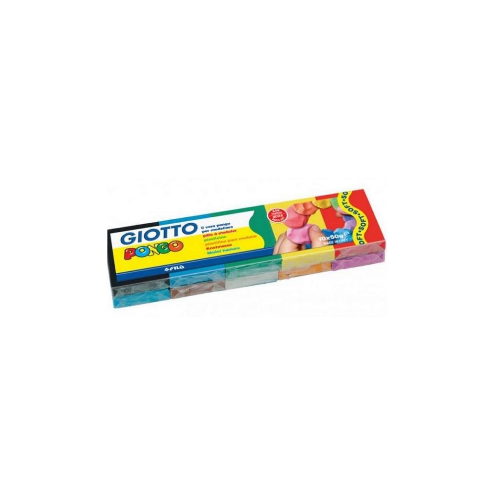 Pate à modeler GIOTTO Pongo - Lot de 10 x 50g - 10 COUL. ASSORTIES