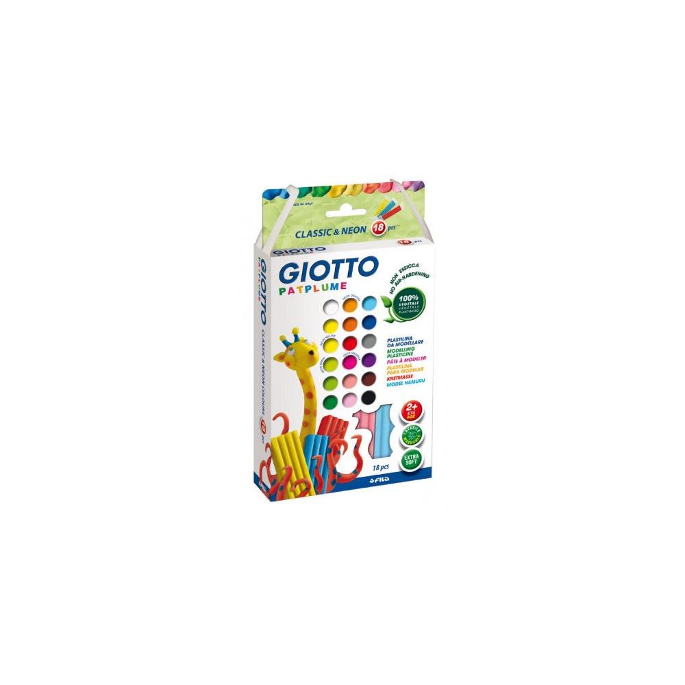 Pate à modeler GIOTTO Patplume - 18 x 20g - Coul. assorties