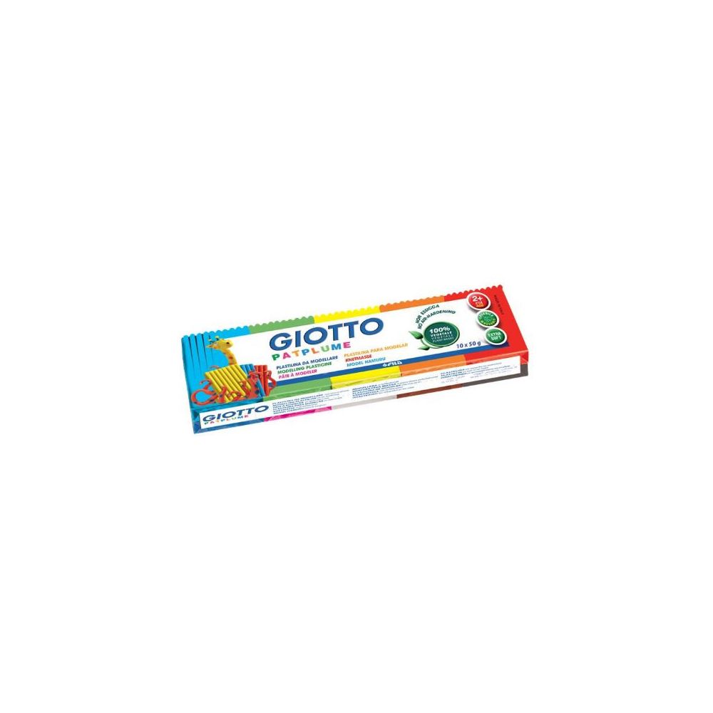 Pate à modeler GIOTTO Patplume - 10 x 50g - Coul. assorties