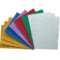 Mousse en feuille à découper pailletté - Format 45x30cm 2mm - ROUGE