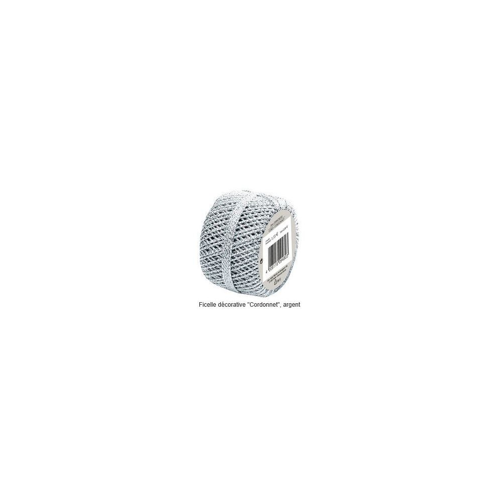 Ficelle décorative pour cadeau - Diam : 1mm - Pelote 20m ARGENT