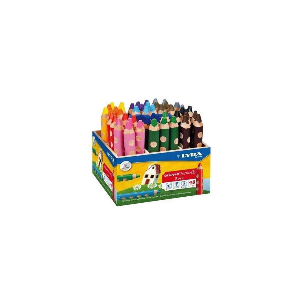 Crayon Couleur LYRA Triple One - Aquarelle Rond 15mm - Pot 48 crayons