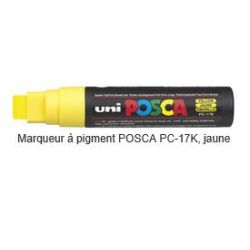 Marqueur gouache POSCA - Biseauté 15mm - PC-17K JAUNE