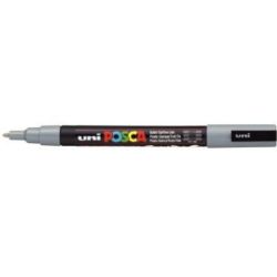 Marqueur gouache POSCA - Ogive fine 1.5mm - PC-3M GRIS