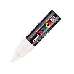 Marqueur gouache POSCA - Biseau 8mm - PC-8K BLANC