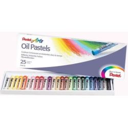 Pastels à l huile scolaire PENTEL - Diamètre 8mm - Boîte de 25