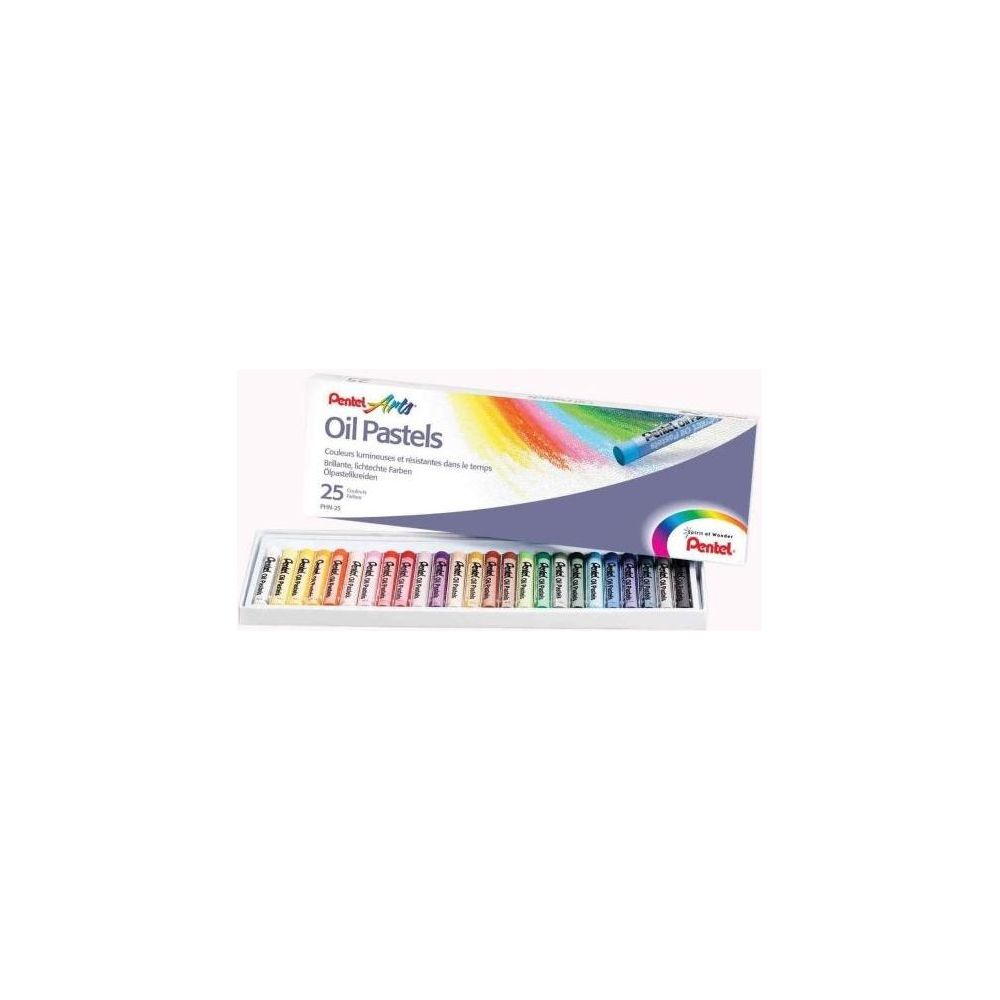 Pastels à l huile scolaire PENTEL - Diamètre 8mm - Boîte de 25
