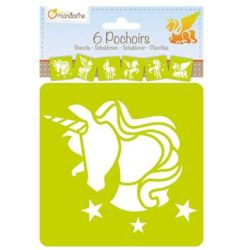 Pochoirs lavables MANDARINE Licornes (Set de 6)
