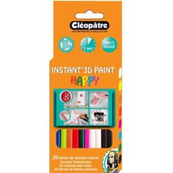 Colle en cartouche pistolet peinture 3D Colorées CLEOPATRE -20unités