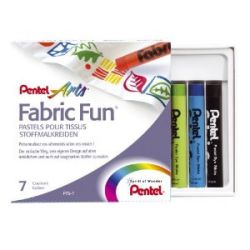 Pastels pour tissus PENTEL - Diamètre 8mm - Boîte de 7