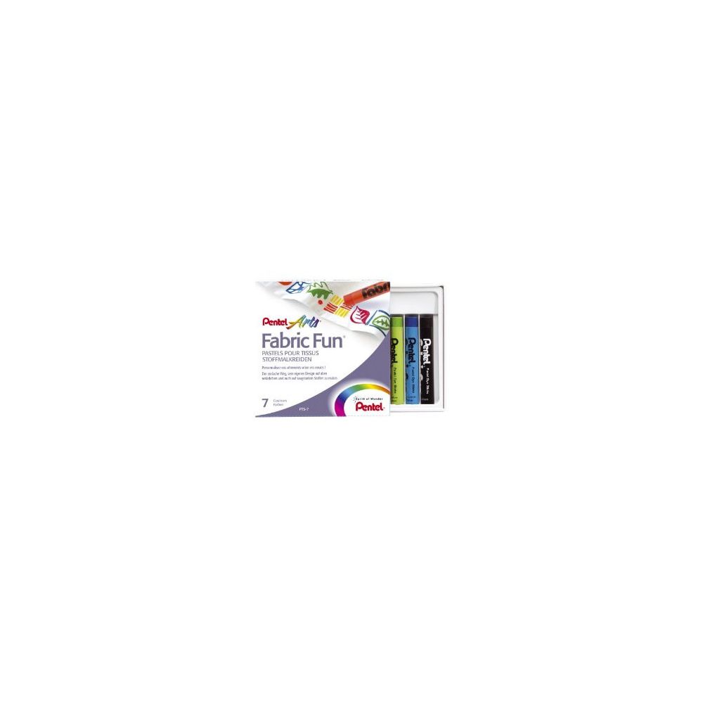 Pastels pour tissus PENTEL - Diamètre 8mm - Boîte de 7