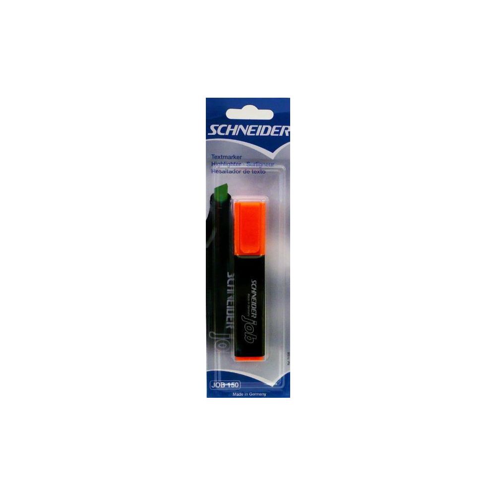 Surligneur SCHNEIDER Job - Trait 1 à 5mm - ORANGE FLUO (Blister)