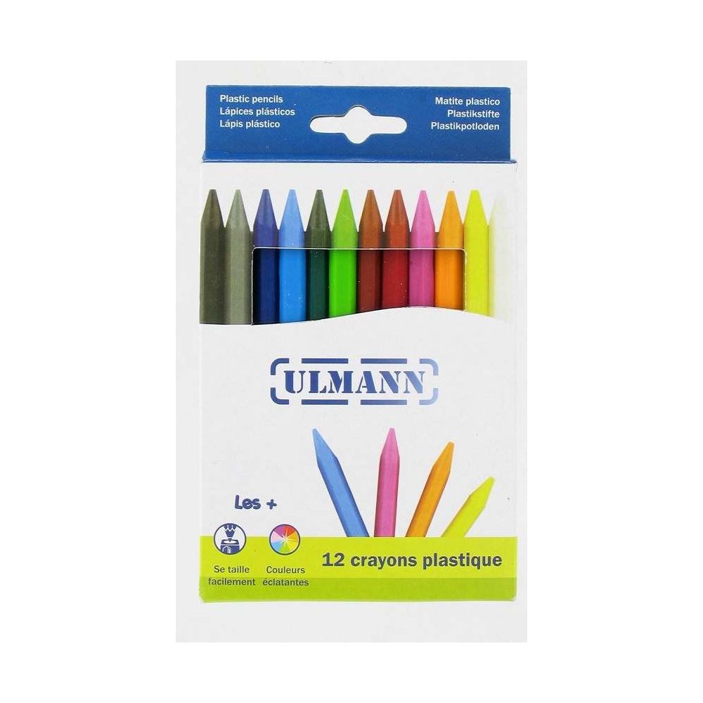 Crayon Couleur ULMANN en Plastique - Boîte de 12 couleurs