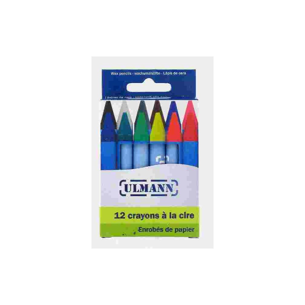 Crayon Cire (Mini 9 cm) ULMANN - Pochette de 12 couleurs