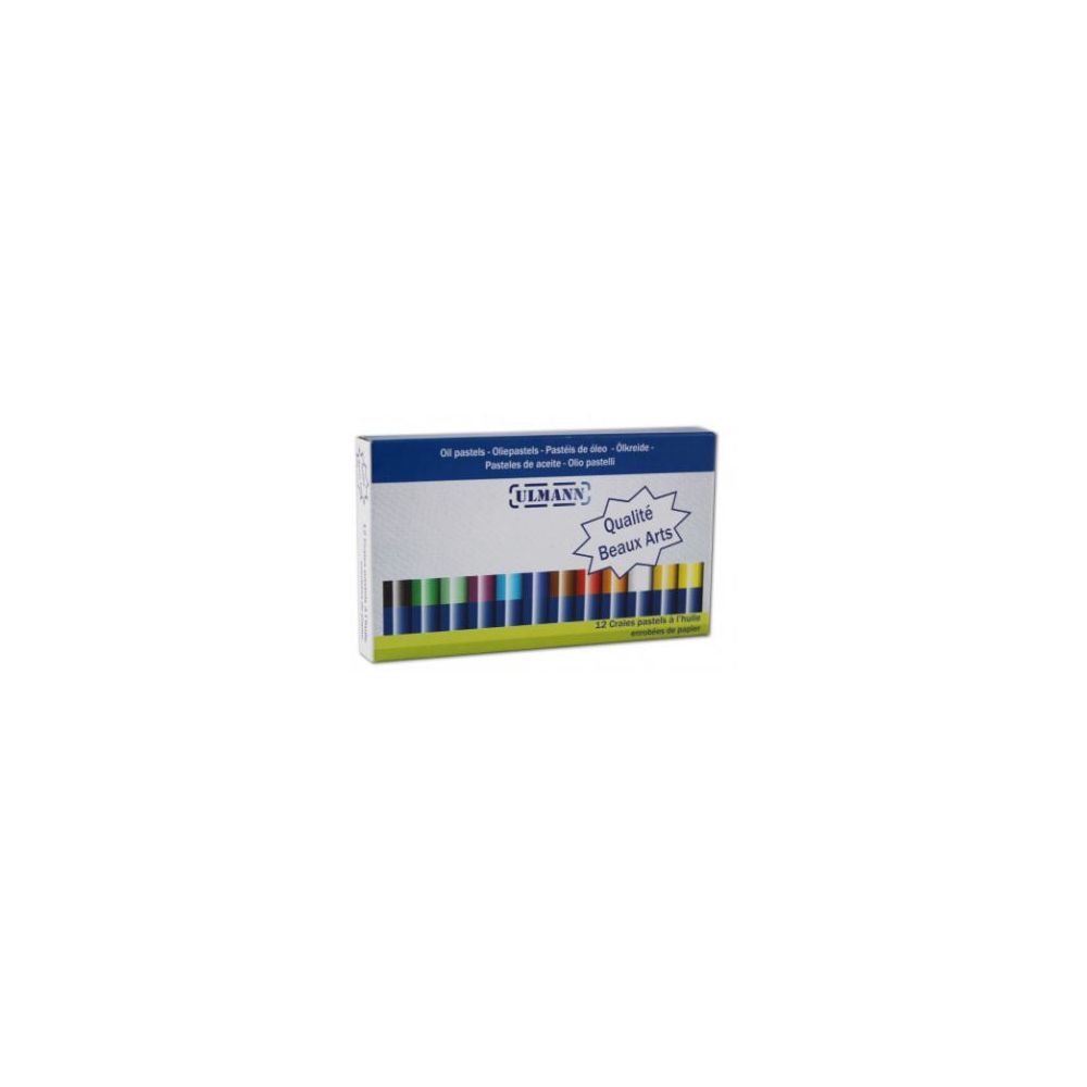 Pastels à l'huile scolaire ULMANN - Diamètre 8 mm - Boîte de 12