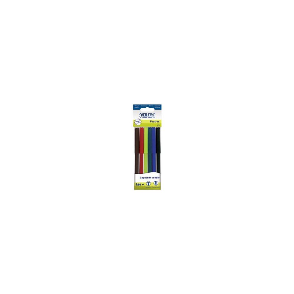 Feutre Couleur ULMANN - Ogive fine (Pochette 6 couleurs)