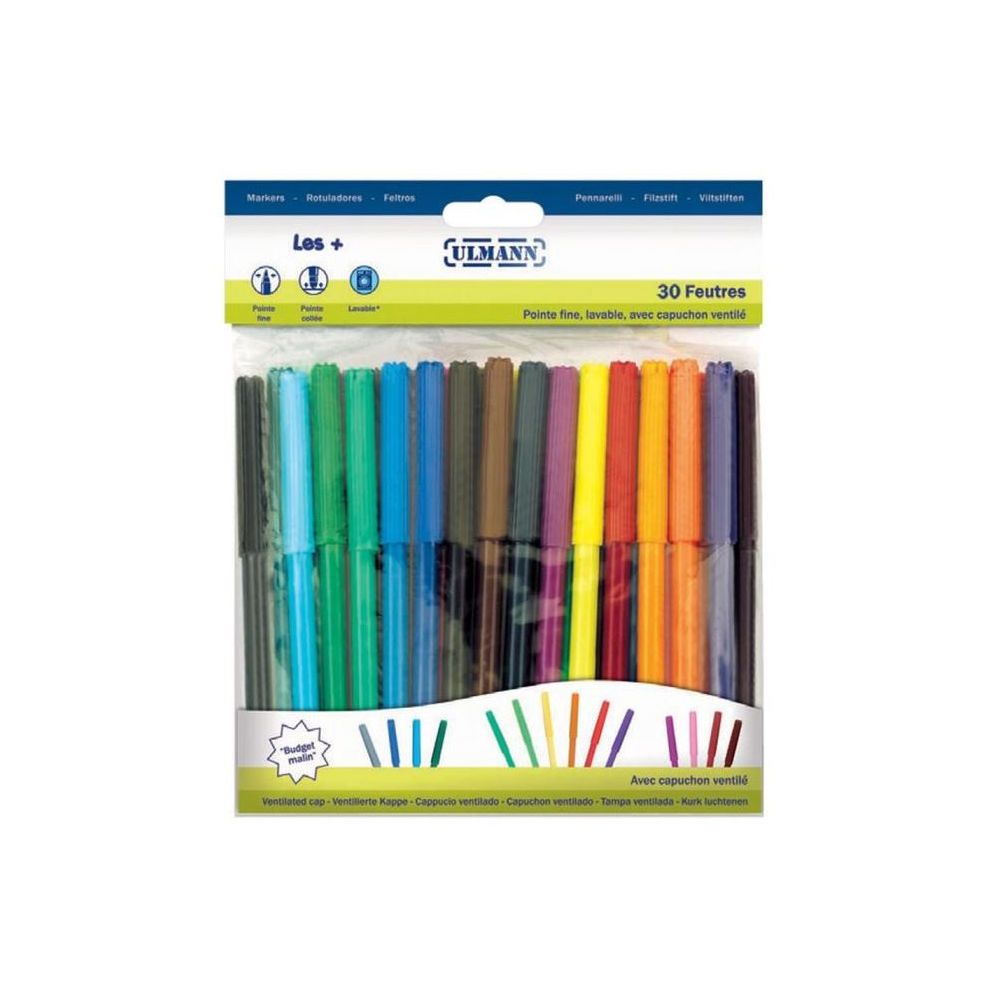 Feutre Couleur ULMANN Ogive fine (Pochette 30 couleurs)