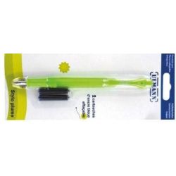 Stylo Plume ULMANN + 2 cartouches BLEU Effaçable