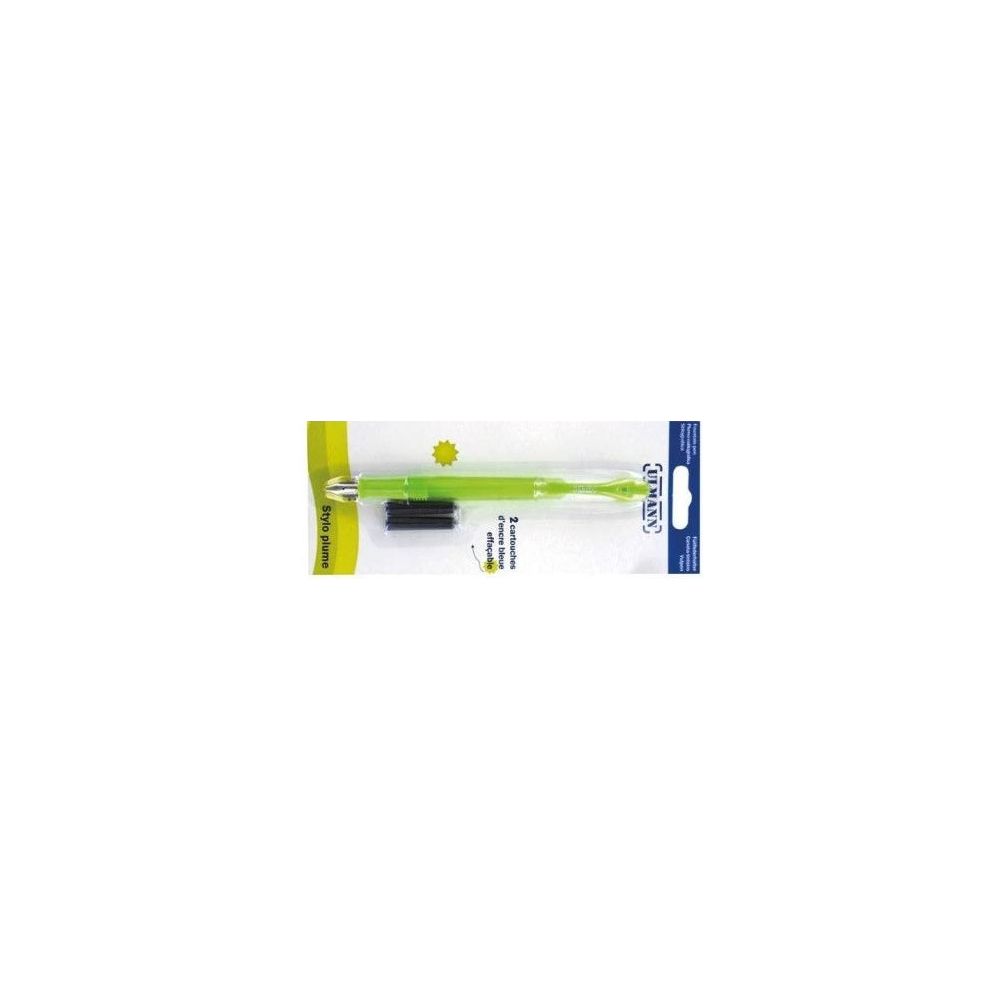 Stylo Plume ULMANN + 2 cartouches BLEU Effaçable