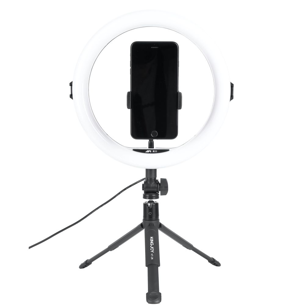 Trépied de 19cm avec anneau lumineux LED diam 26cm WE