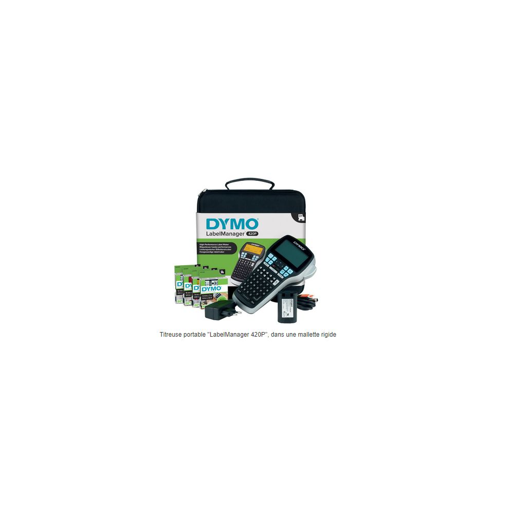 Etiqueteuse DYMO LabelManager 420P Coffret (kit rubans et adaptateur)