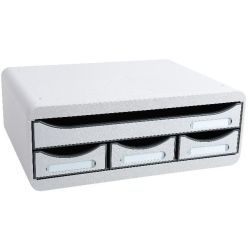 Caisson / Support écran TOOLBOX 4 tiroirs - 27 x 35 x 13 - GRIS