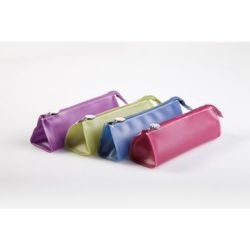 Trousse trapèze - 21 x 6 x 5,5cm - PVC translucide  4 Coul. Assort.