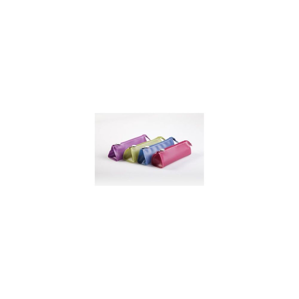 Trousse trapèze - 21 x 6 x 5,5cm - PVC translucide  4 Coul. Assort.