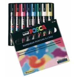 Marqueur gouache POSCA - Ogive 2.5mm - PC-5M (8 COULEURS)