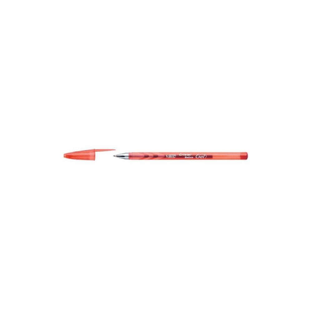 Stylo Gel BIC CRISTAL - Pointe 0.8mm - ROUGE