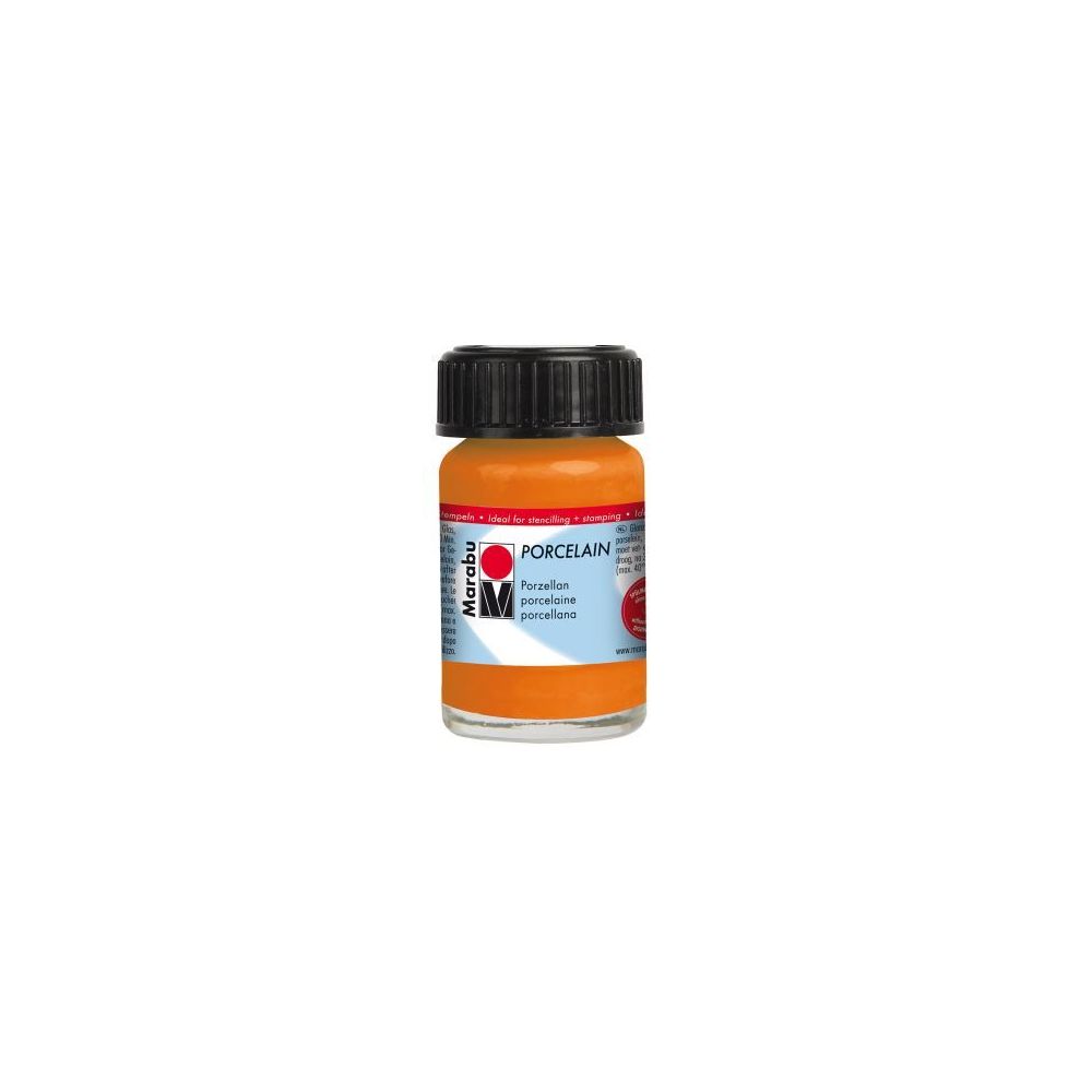 Peinture pour verre MARABU Porcelain - ORANGE - 15 ml
