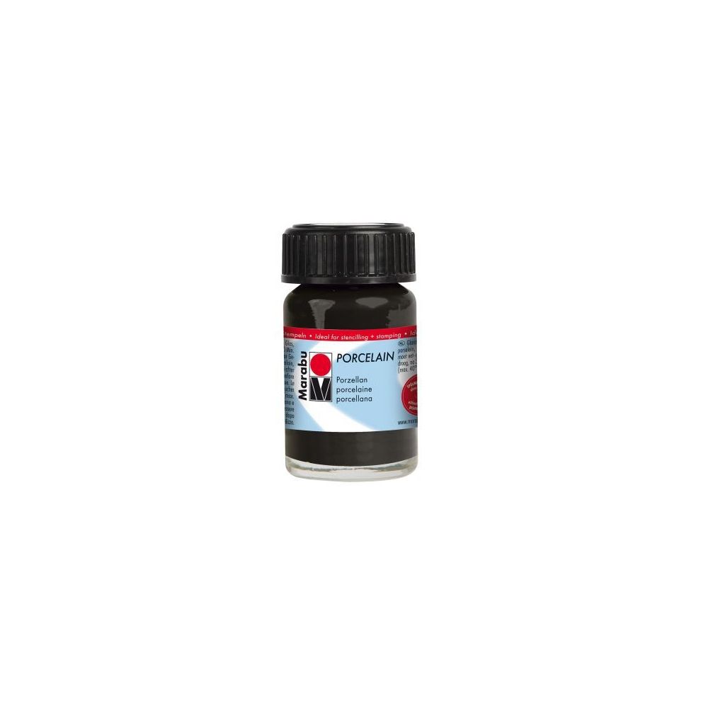 Peinture pour verre MARABU Porcelain - NOIR - 15 ml