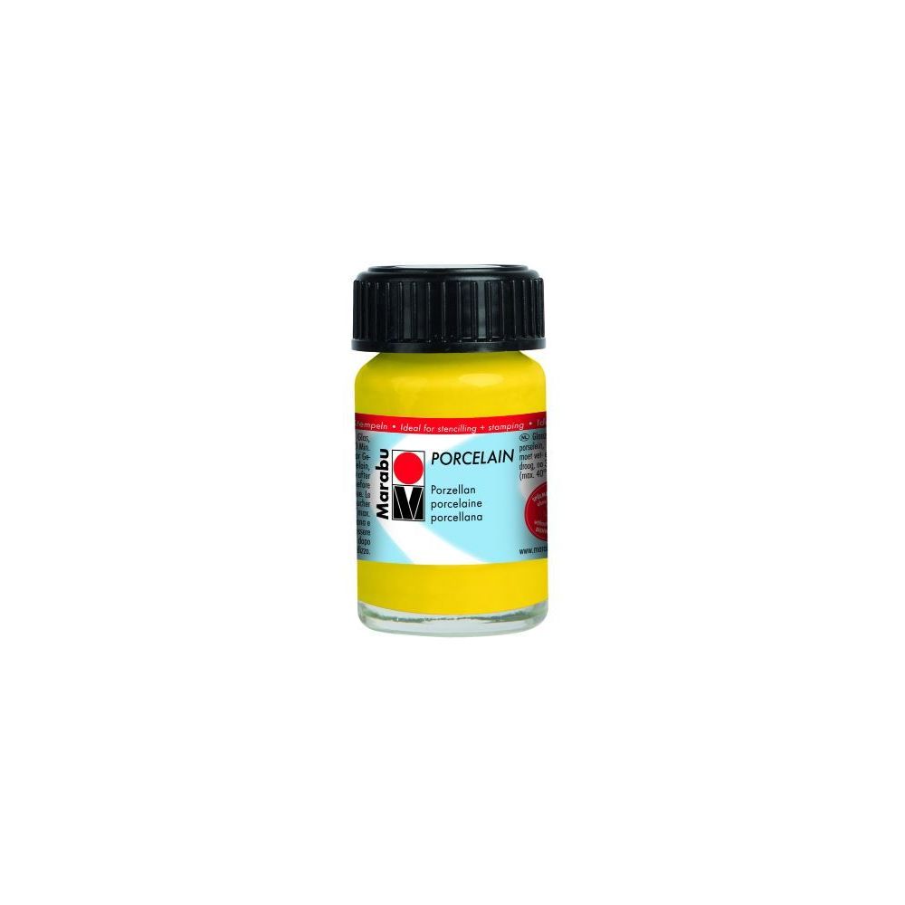 Peinture pour verre MARABU Porcelain - JAUNE D'OR - 15 ml
