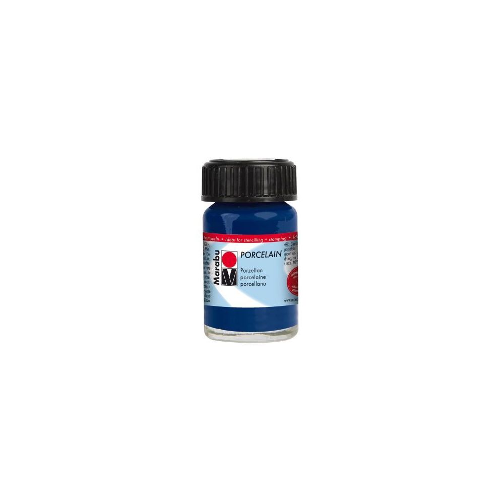 Peinture pour verre MARABU Porcelain - BLEU NUIT - 15 ml