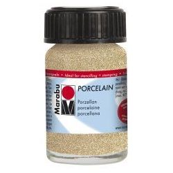 Peinture pour verre MARABU Porcelain - OR METALLIQUE - 15 ml