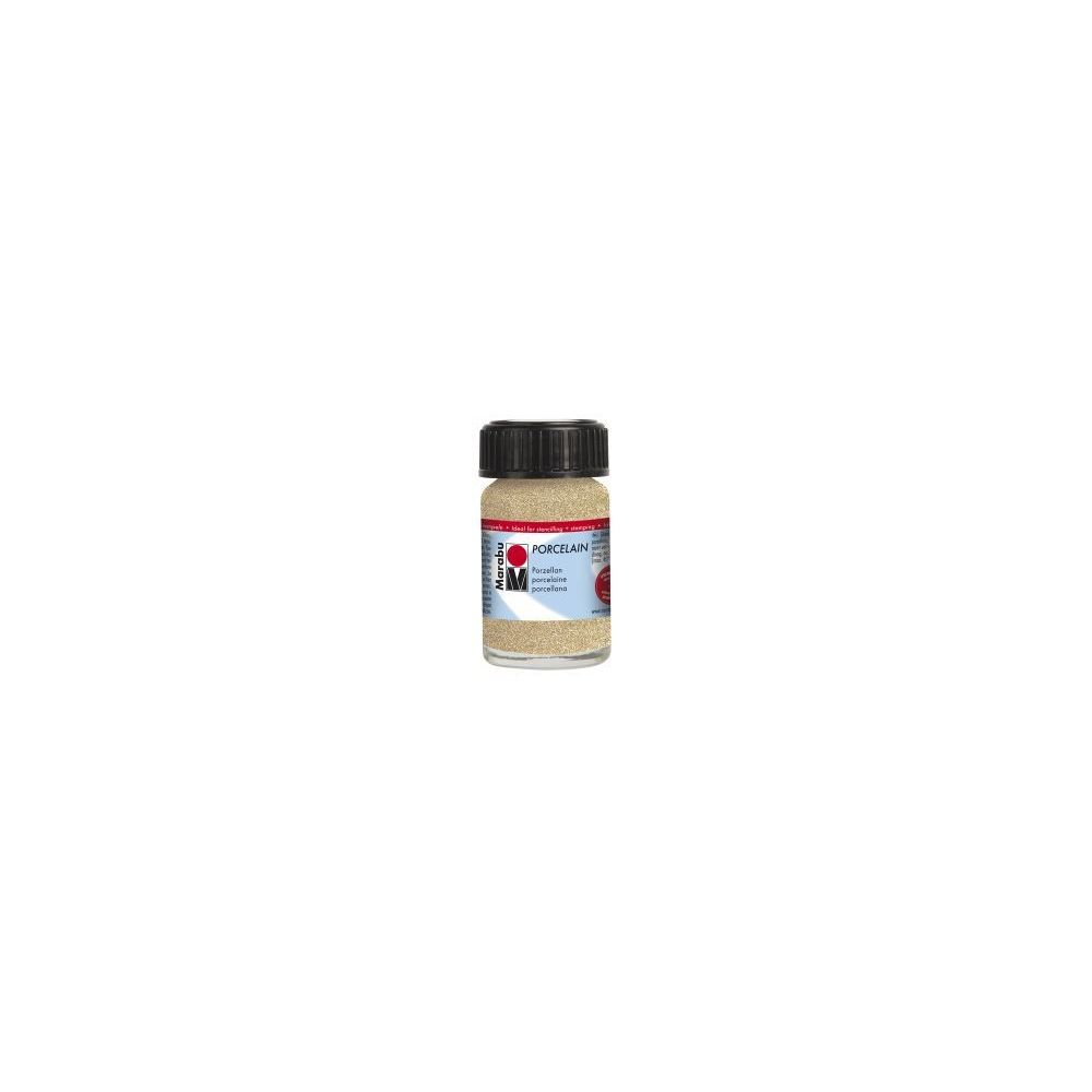 Peinture pour verre MARABU Porcelain - OR METALLIQUE - 15 ml