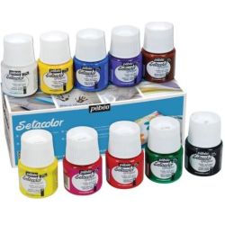 Peinture Tissus PEBEO Setacolor 10 x 45 ml Coul. Ass Tissus Opaque