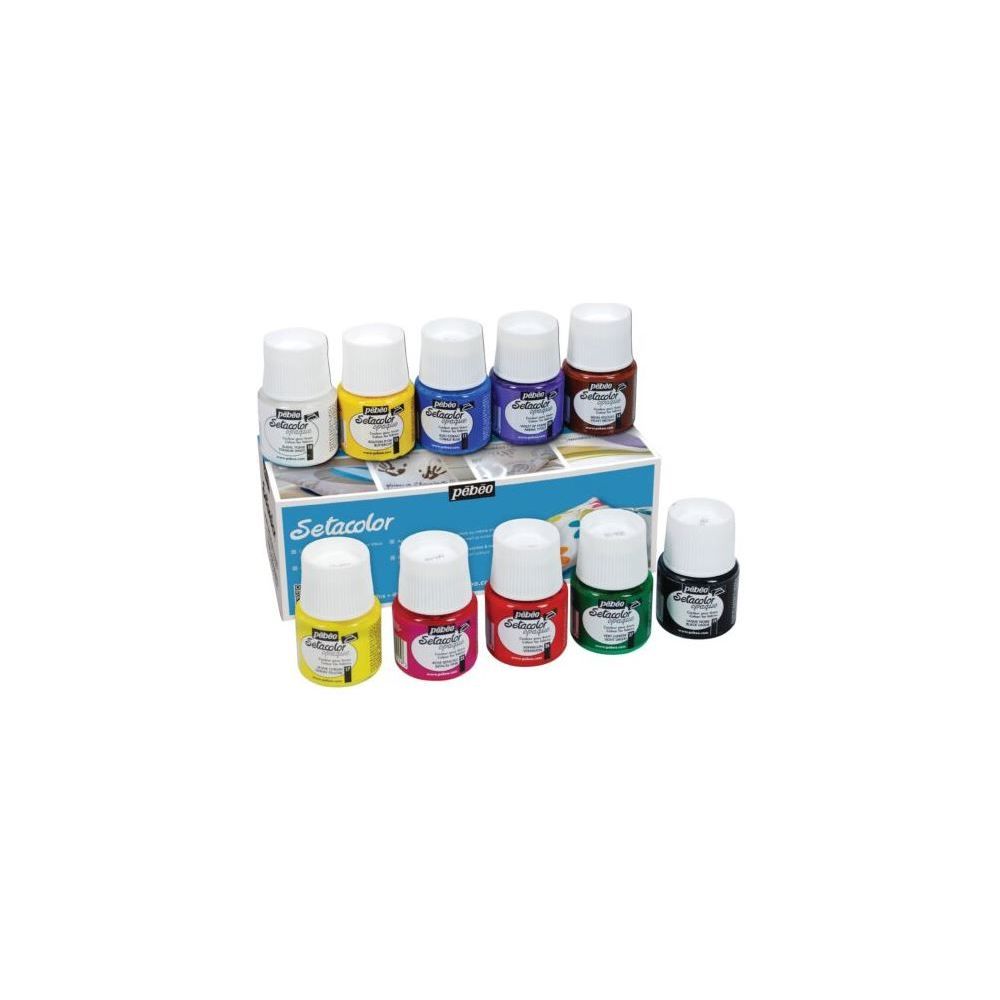 Peinture Tissus PEBEO Setacolor 10 x 45 ml Coul. Ass Tissus Opaque