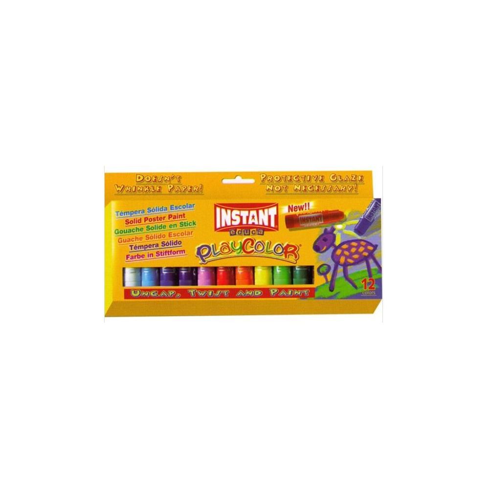 Gouache solide en stick INSTANT Playcolor - 10g (12 couleurs)