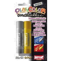 Gouache solide en stick INSTANT Playcolor Metallic (Or/Argent)