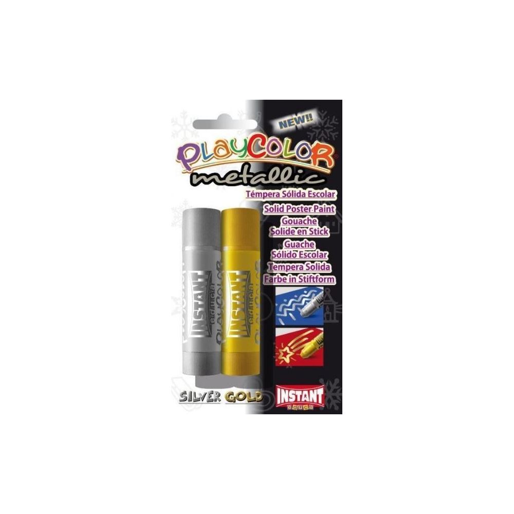 Gouache solide en stick INSTANT Playcolor Metallic (Or/Argent)