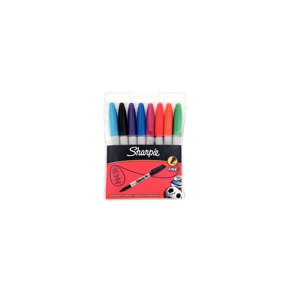 Marqueur perm. SHARPIE - Ogive - Pointe fine - 8 COULEURS