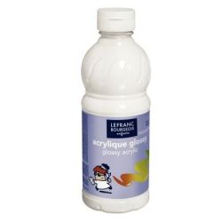 Flacon de 500 ml de peinture acrylique brillante Glossy BLANC