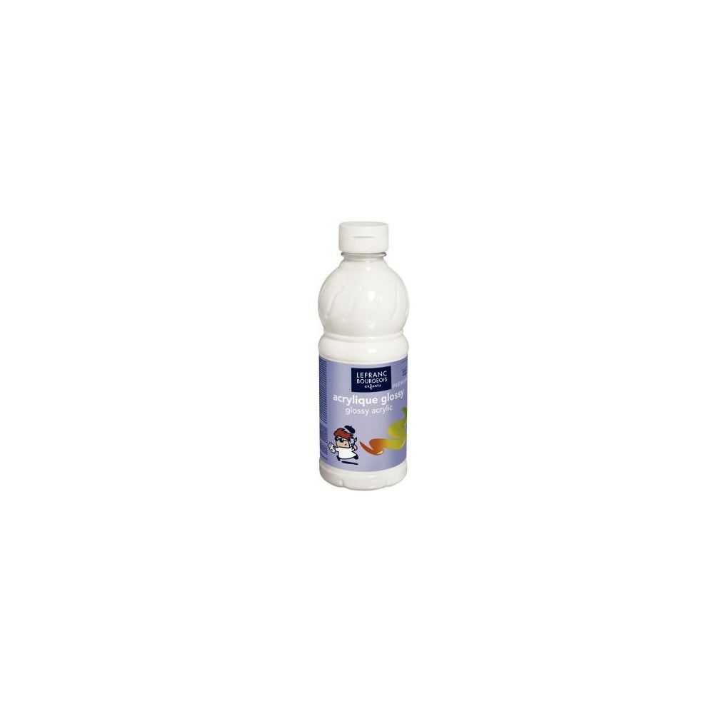 Flacon de 500 ml de peinture acrylique brillante Glossy BLANC