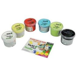 Peinture à doigts pour tissus PEBEO Tactil Color - 100 ml (6 pots)