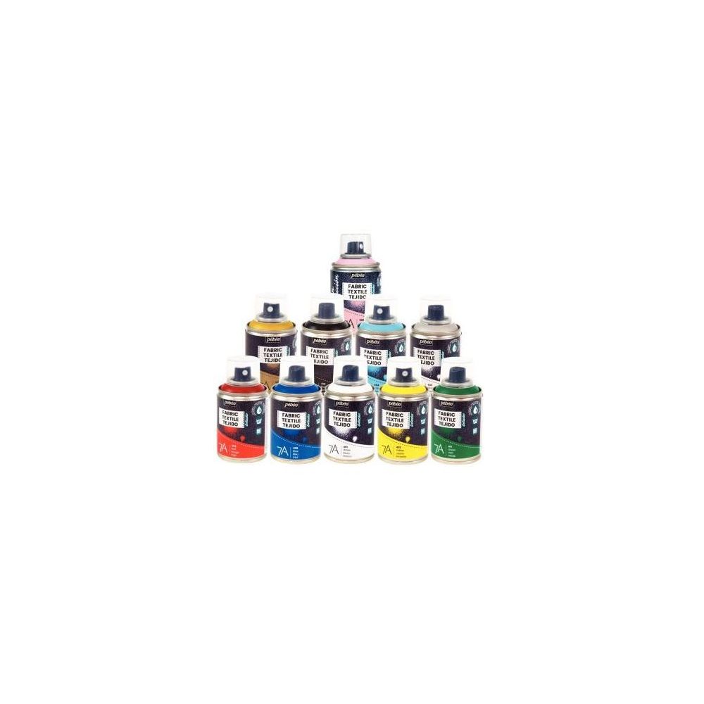 Peinture Tissus PEBEO Setacolor - 10 Spray de 100 ml - Coul. Ass