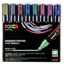 Marqueur gouache POSCA METAL Pte 1.8 à 2.5mm ogive (par 8 coul)