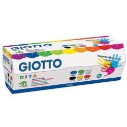 Gouache aux Doigts GIOTTO - 6 Pots de 100 ml - Coul. Ass.