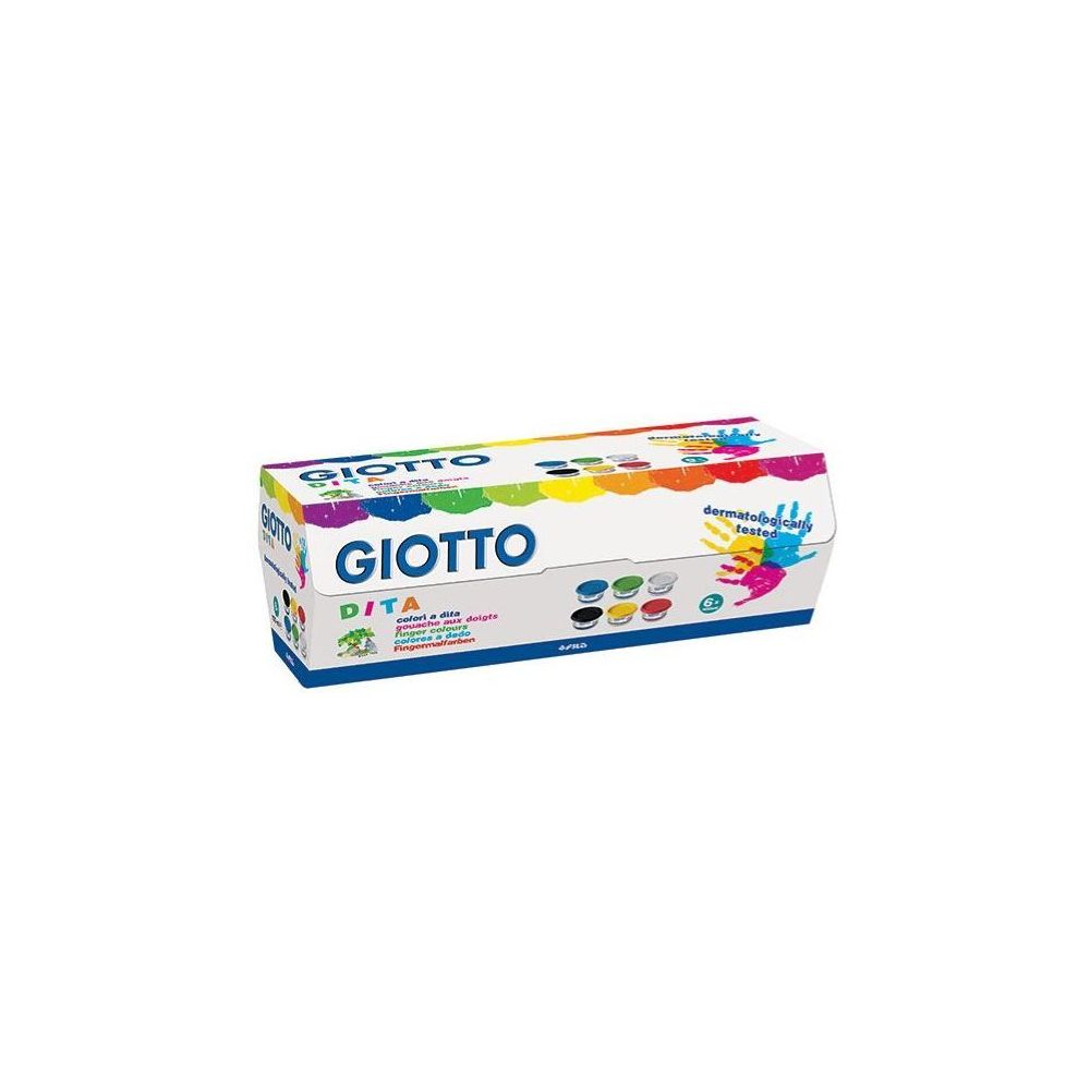 Gouache aux Doigts GIOTTO - 6 Pots de 100 ml - Coul. Ass.